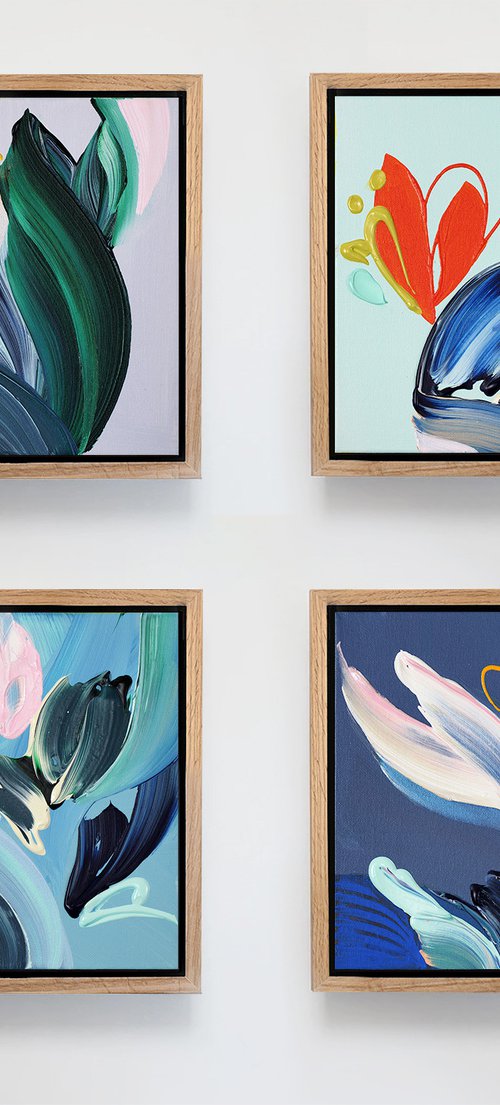 Botanical Collection Quadriptych by Novi Lim