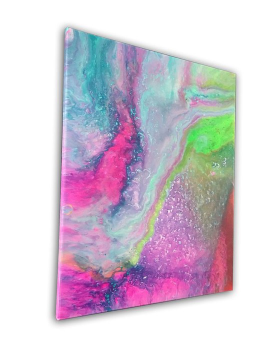 "Cosmic Swirl" - FREE USA SHIPPING - Original Abstract PMS Fluid Acrylic Painting - 16 x 20 inches