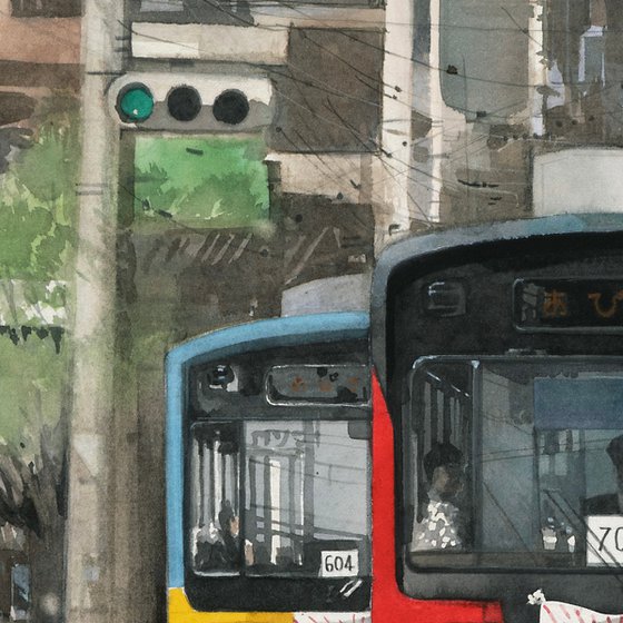 Two Trams at the Station
