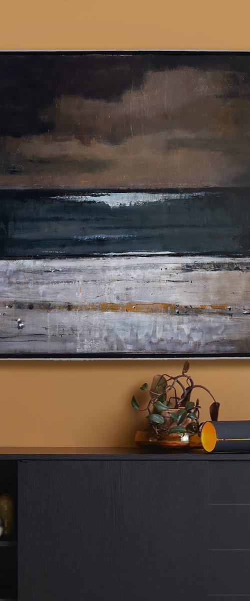 Night Ocean 30x30 inch 76x76cm by Bo Kravchenko by Bo Kravchenko