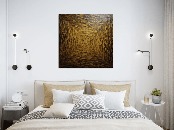 Large gold brown square gradient