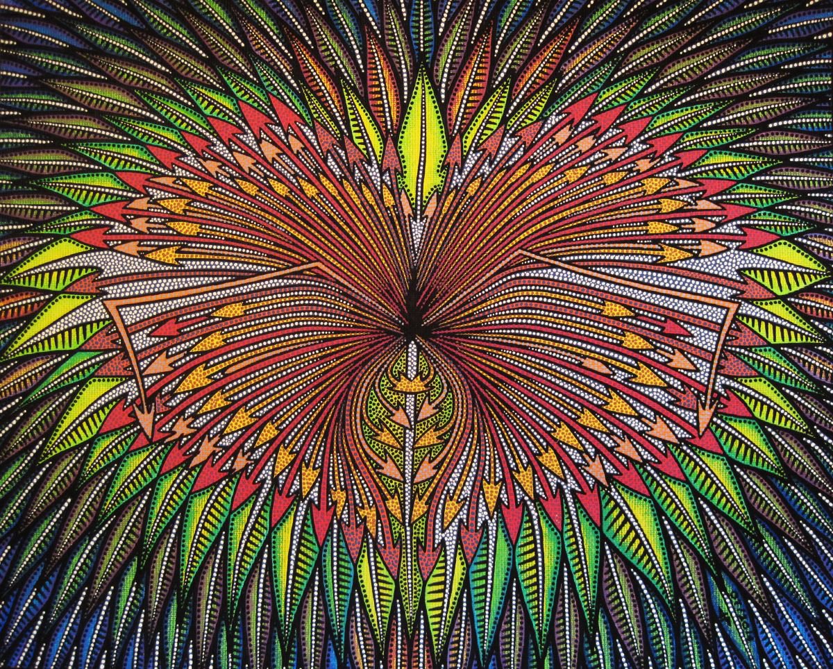 Abstract Botanical Painting By Jonathan Pradillon, 16 X 12, Carnivorous, Original Artwork