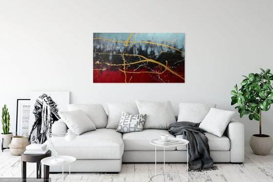 large abstract painting 150x80 cm-large wall art   title : abstract-c353