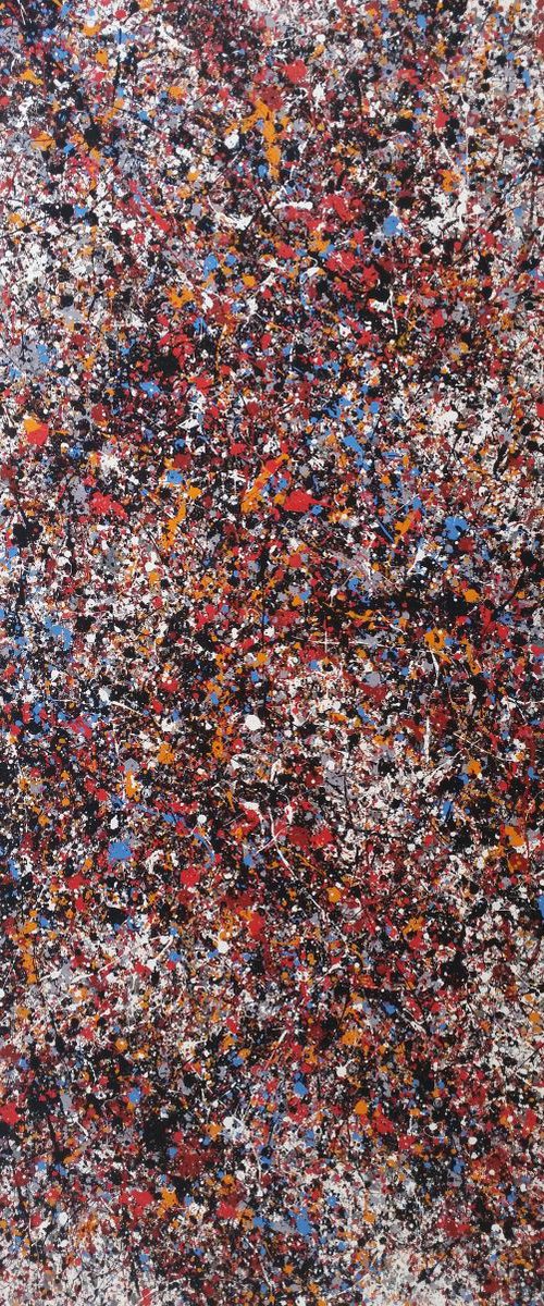 Abstract JACKSON POLLOCK style ACRYLIC Painting on CANVAS by M.Y. by Max Yaskin