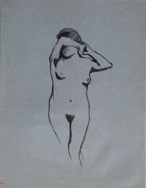 Standing Nude 5, 25x32 cm by Frederic Belaubre