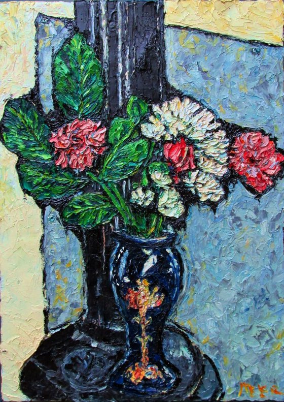 Flowers on a cold stove