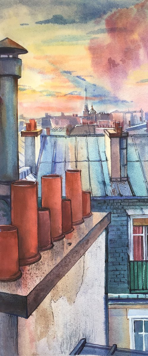 Paris roof tops by Natalia Veyner