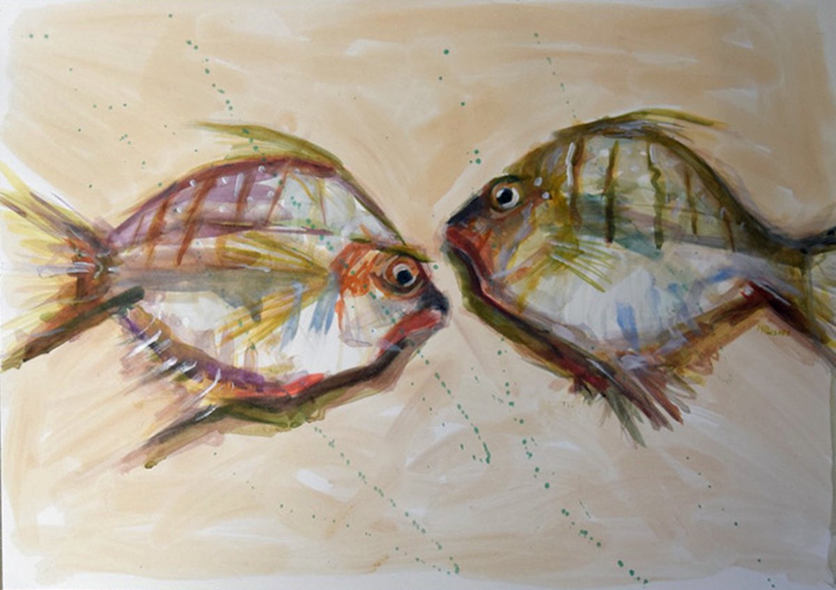 Expressive Animal Drawing By Michelle Parsons, 23 X 17", Ssmf, Original Artwork