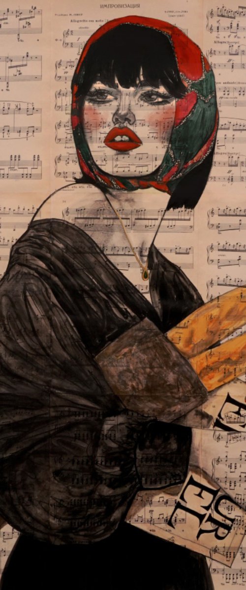 Beautiful French Women Drawing by ANASTASIA BALABINA