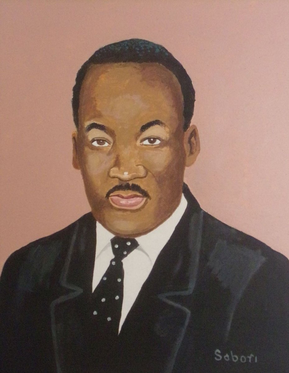 Photorealistic Portrait Painting By Andrew Sabori, 16 X 20, Martin Luther King Jr., Original Artwork