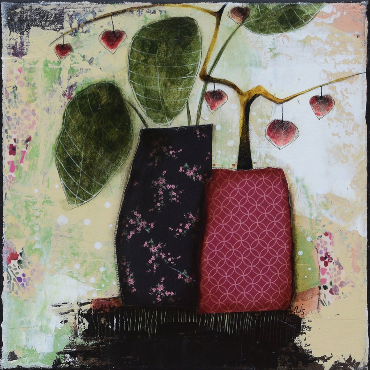 Impressionistic Still Life Acrylic Painting By Armandine Js, 12 X 12, Natural Mood # 3, Original Artwork