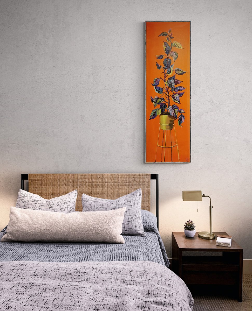Orange Purple Plants By Maria Kireev, 20 X 59, Artwork For Sale On Artfinder
