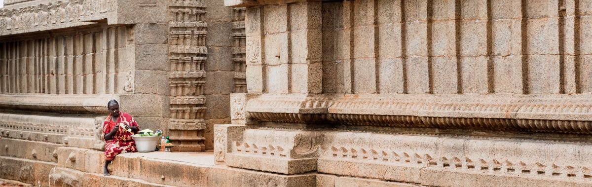 Photorealistic Photograph , Fruit Seller In Ancient Temple By Tom Hanslien, 120 X 40, Artwork For Sale On Artfinder