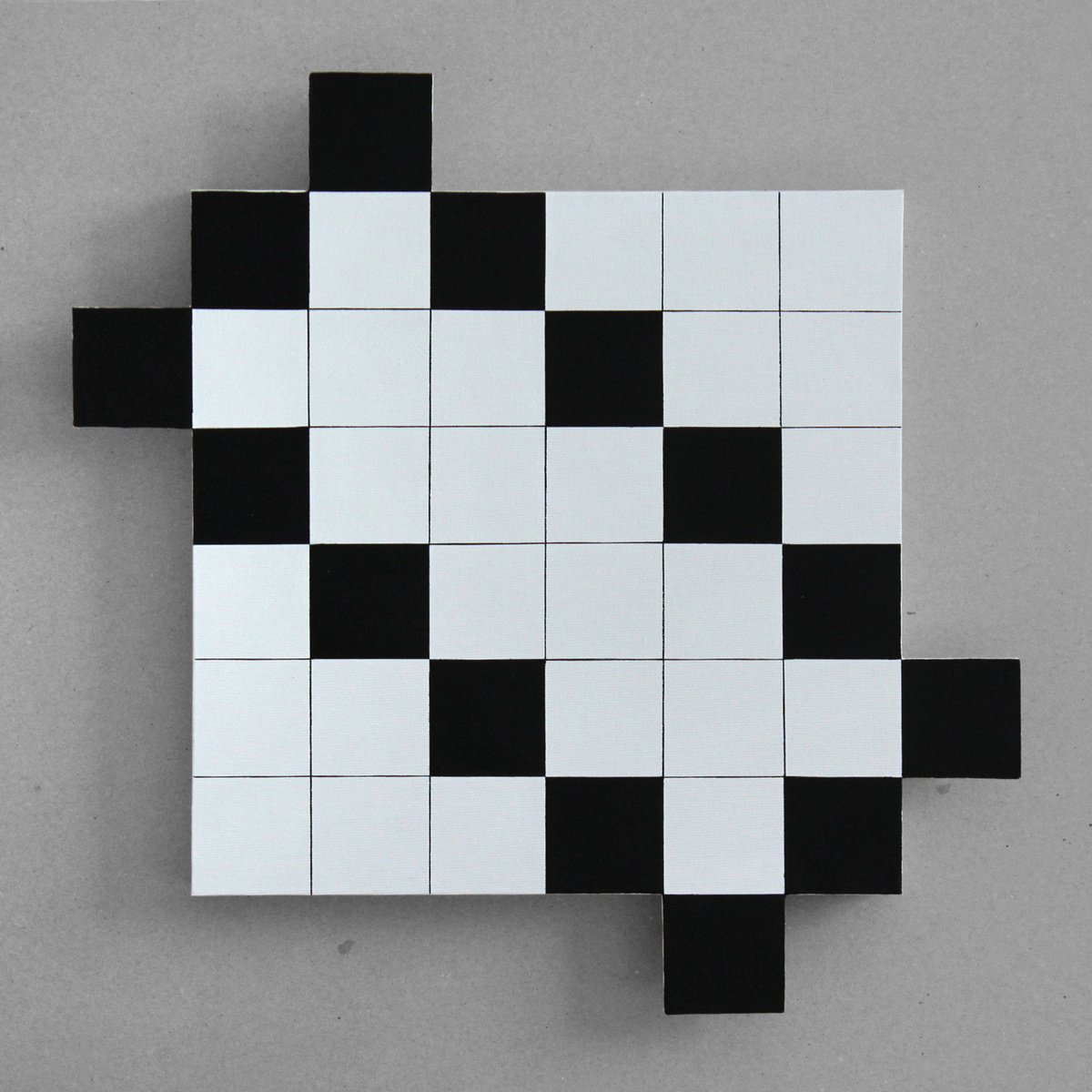 Geometric Abstract Acrylic Painting By Martin Singer, 16 X 16", Rq-22, Original Artwork