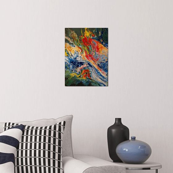 "Unionis colorum " Original  acrylic painting on canvas 30x40,5x6cm.ready to hang