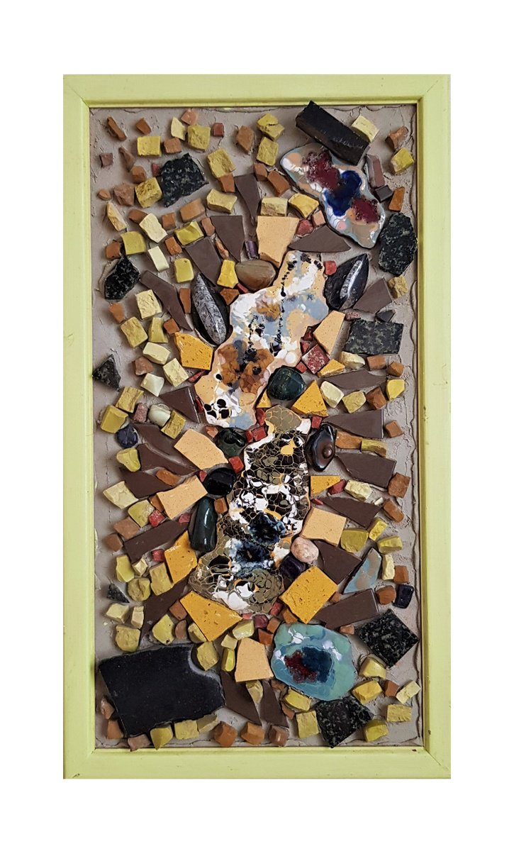 Abstract Relief By Ognyan Hristov, 14 X 25", "Fragment - S13", Original Artwork