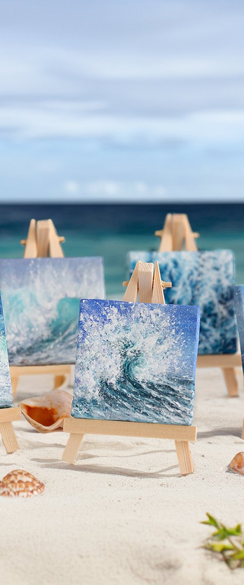 Miniature blue ocean waves by Kateryna Nazarenko