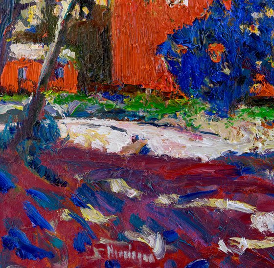 Red BArn and Blue Tree