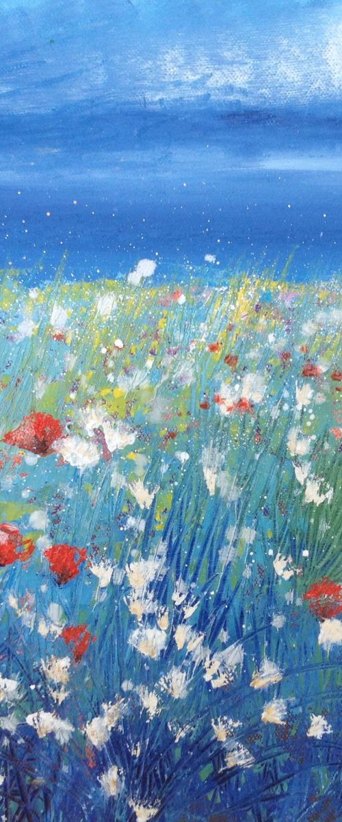 Poppies and Moody Skies by Laure Bury