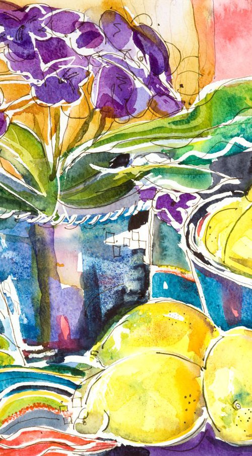PURPLE AND LEMONS by Diana Aungier-Rose