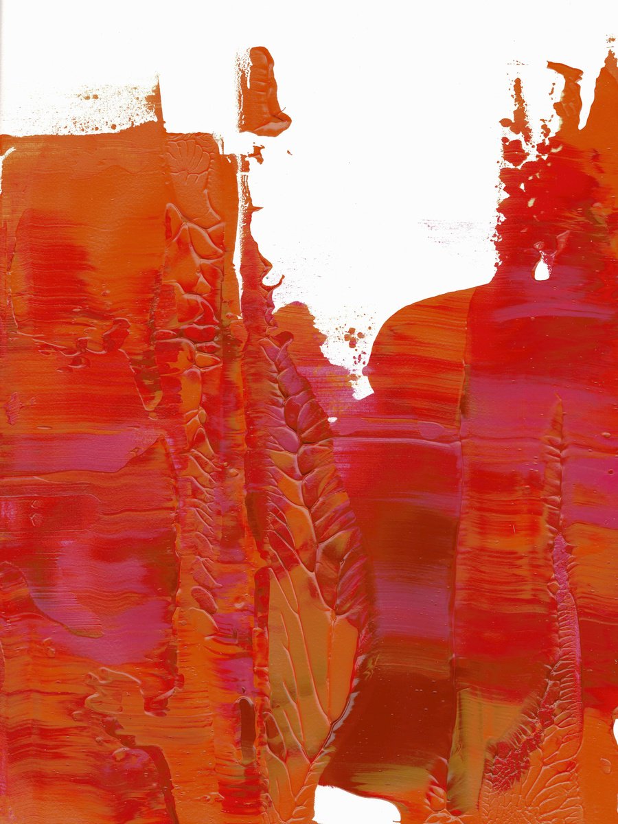 Abstract Landscape Acrylic Painting By Koen Lybaert, 12 X 16", Red Sea 04 [Abstract N°2890], Original Artwork