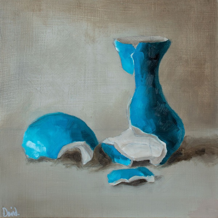 Broken Ii Blue Vase By David Foster Artfinder