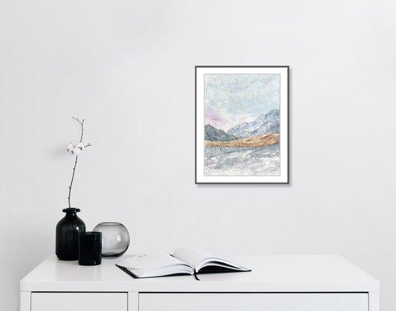 Minimalist mountain landscape