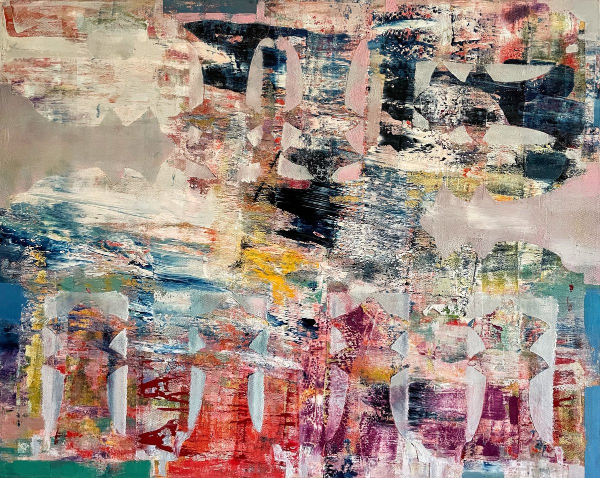 Abstract Oil Painting By Florina Breazu, 41 X 33, Beautiful Every Time Iv, Original Artwork