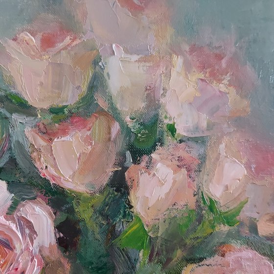 Impressionistic still-life with flowers "Roses"