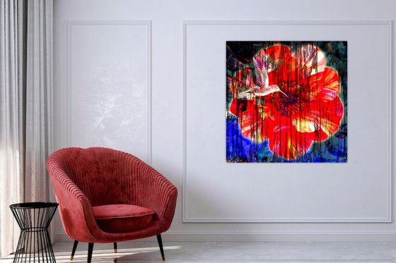 Flower and Colibri
