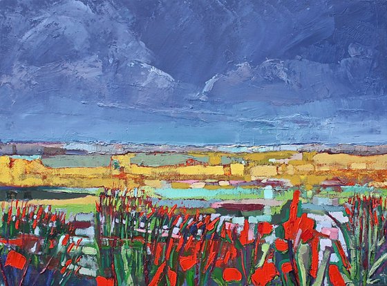 In the Red Rushes (Large Painting)