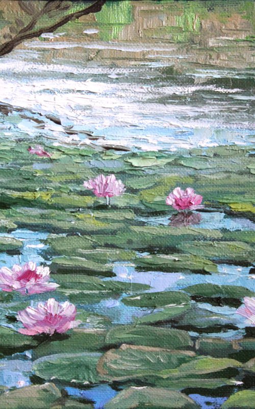 PINK WATER LILIES 2 (30 x 20 cm.) by Linar Ganeev