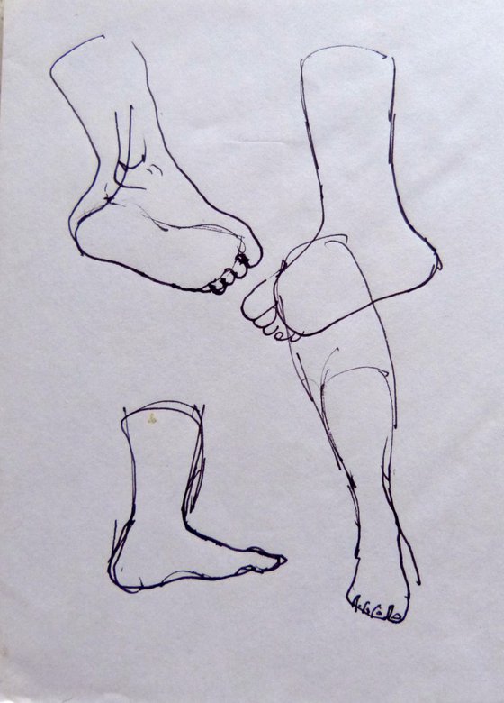 Study of feet 1, sketch on envelope - AF exclusive + FREE shipping!