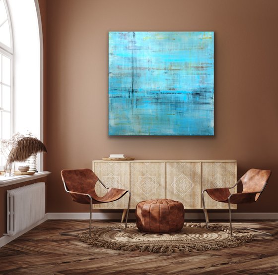 Feeling Pale Blue (48x48in)