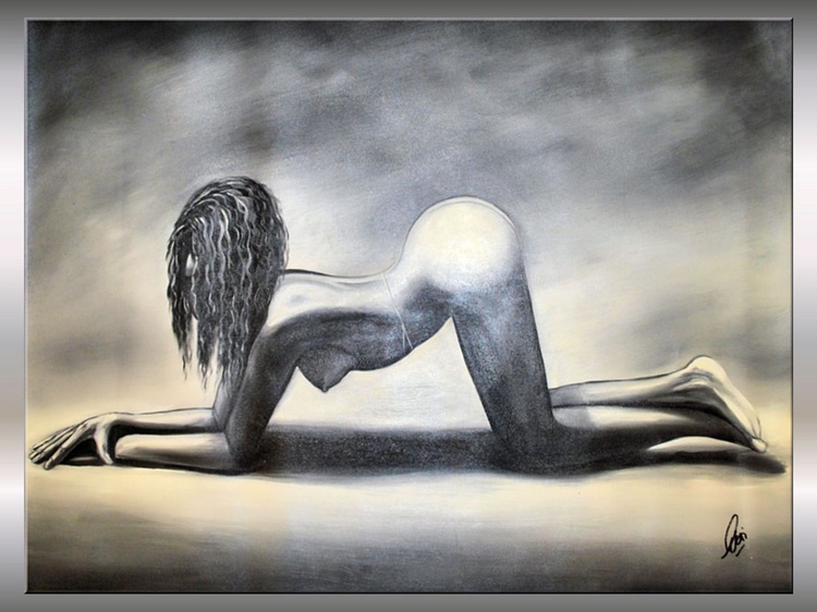 In Black And White Acrylic Figure Painting Bla Artfinder