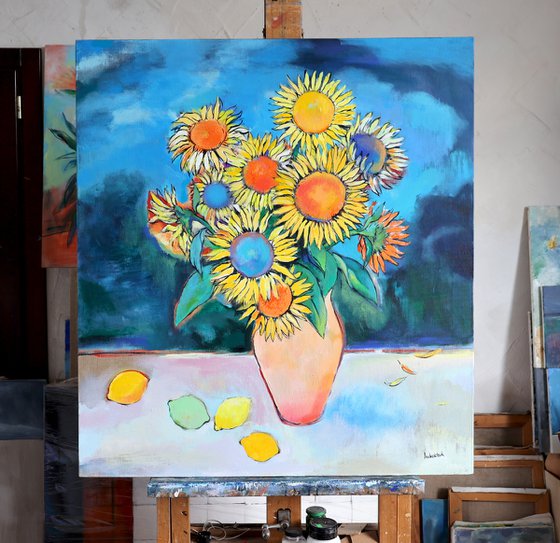 Sunflowers with Lemons