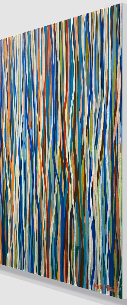 Seventies Soul A - 66cm square - acrylic painting on canvas by George Hall