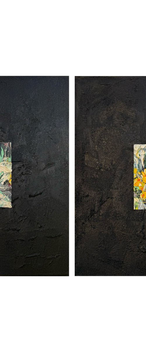 Light sprouting from darkness. Diptych by Svitlana Andriichenko