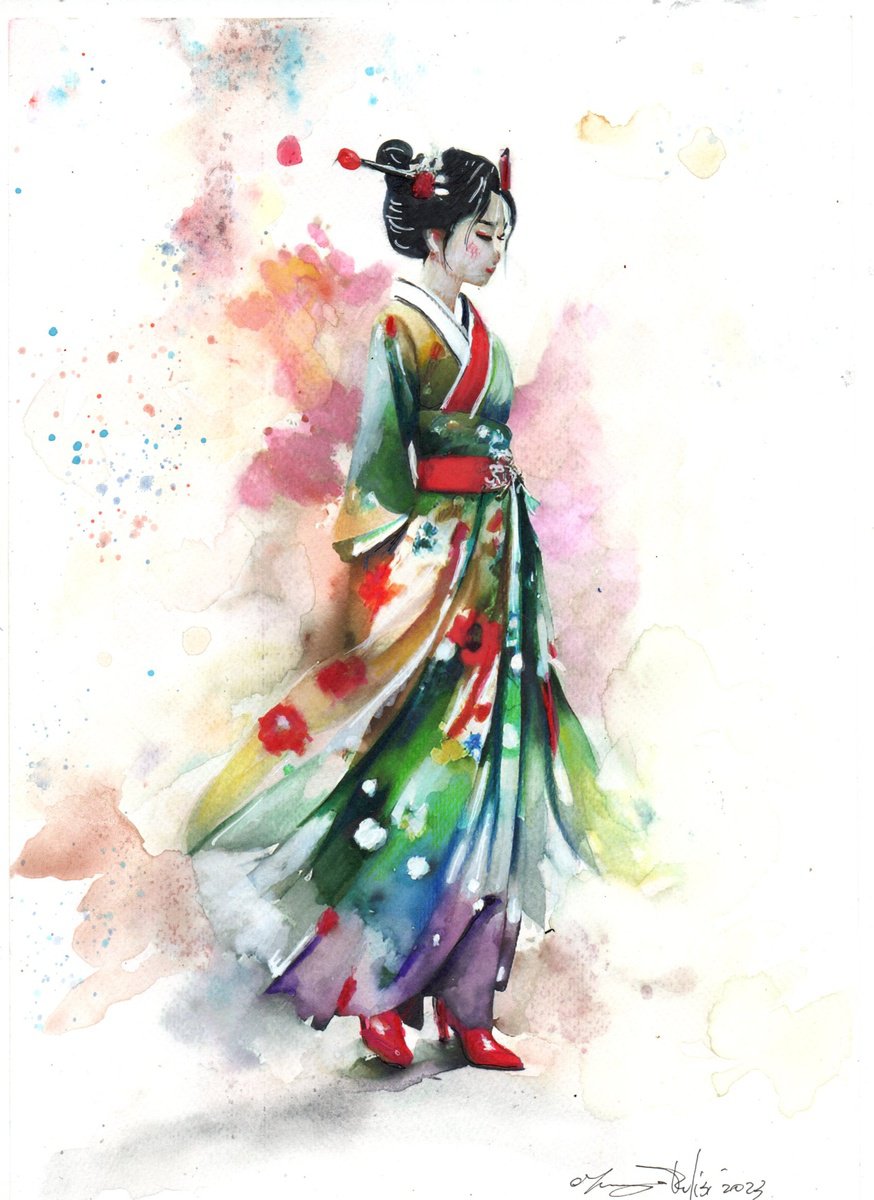 Impressionistic Ink Drawing , Yumi
