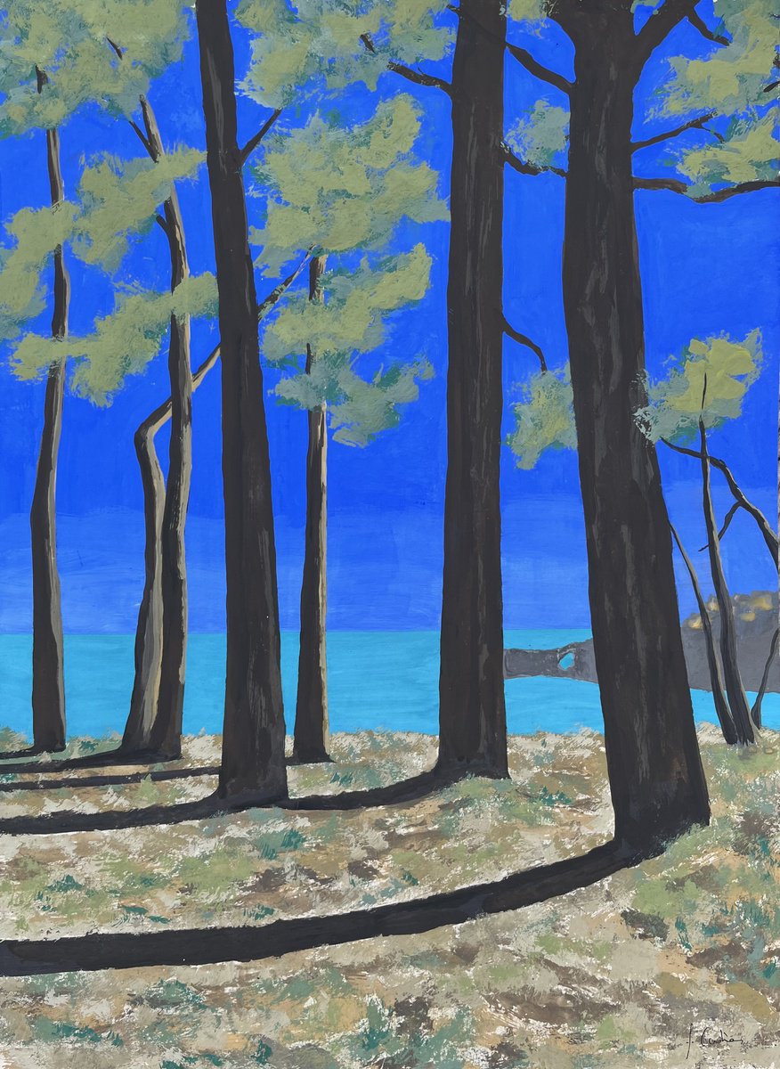 Illustrative Painting , La Roche Percee By Cadiou Frederic, 13 X 17, Artwork For Sale On Artfinder