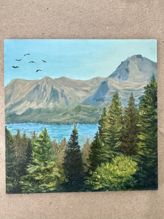 Glacier National Park in Montana USA oil painting