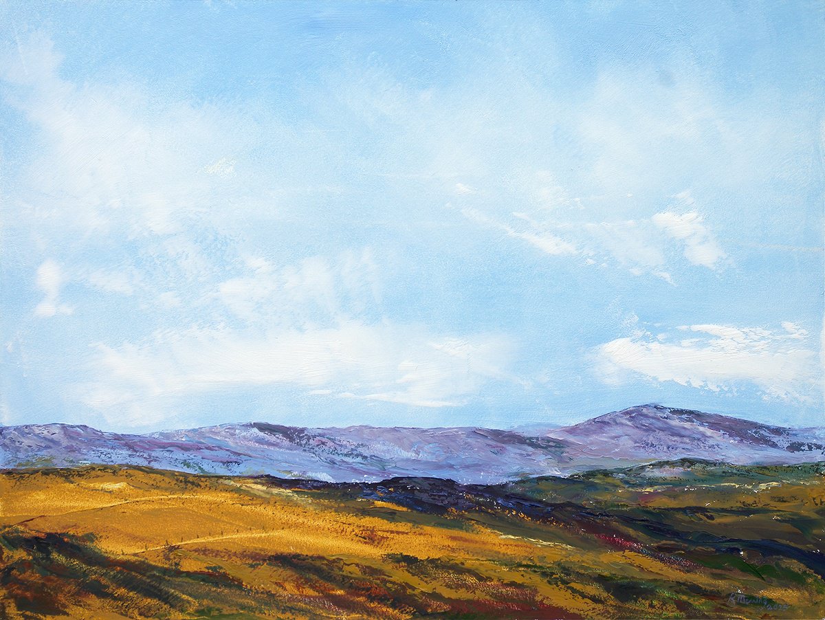 Abstract Landscape Oil Painting By Richard Manning, 32 X 24", Landscape-55, Original Artwork