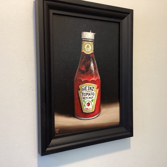 Tomato ketchup still life