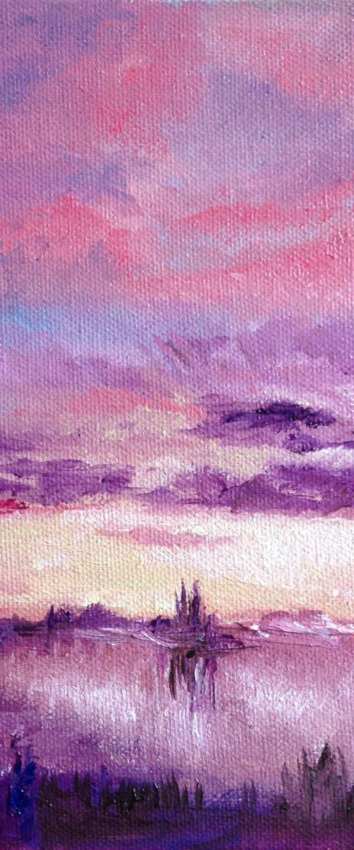 Winter Solstice  Impressionist Landscape by Rebecca Pells