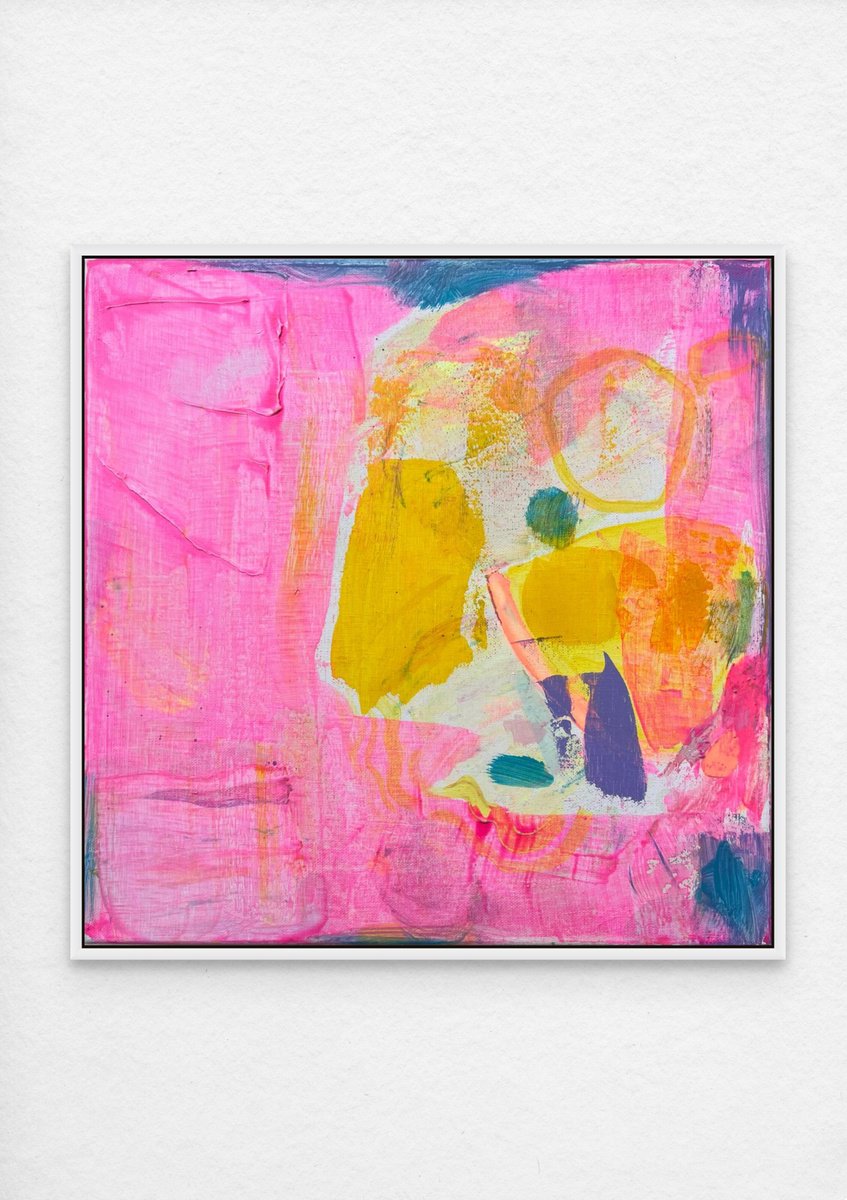 Organic Abstract Acrylic Painting By Kathryn Sillince, 14 X 14", 