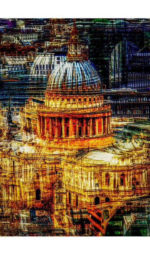 London Views 3. Abstract Aerial View of St Pauls Carthedral Limited Edition 1/50 15x10 inch Photographic Print by Graham Briggs