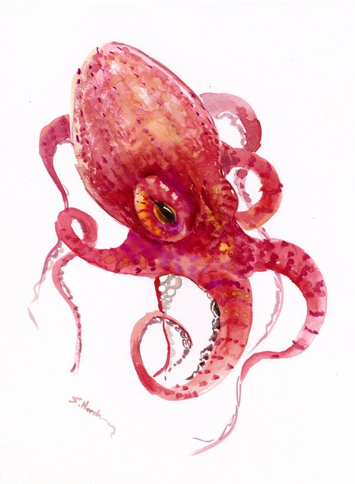 Red Octopus by Suren Nersisyan
