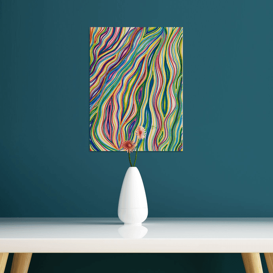 Début 40- Abstract Optical Art - Colourful Waves