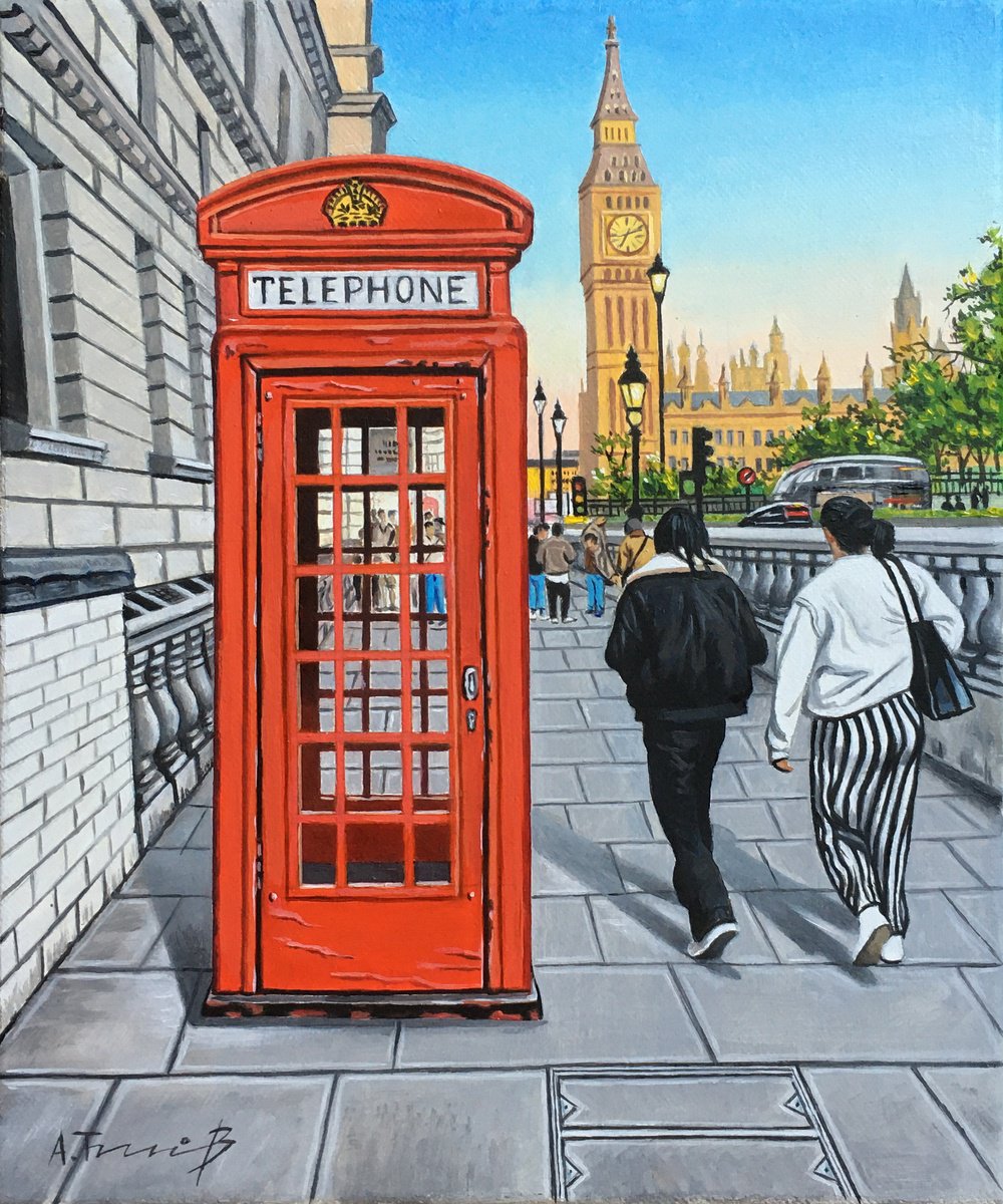 Photorealistic Cityscapes Oil Painting By Alexander Titorenkov, 10 X 12, Big Ben London, Original Artwork