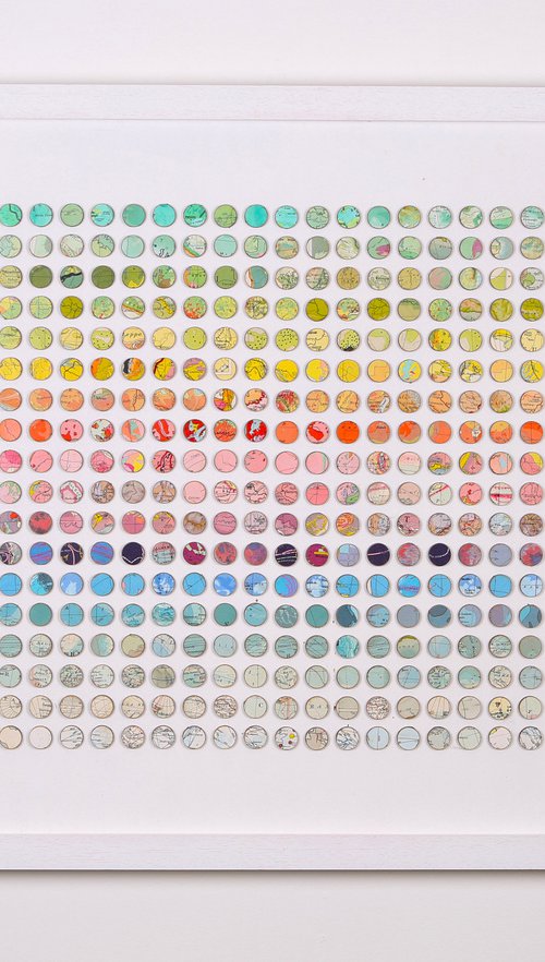 324 World Map Rainbow Dots by Amelia Coward